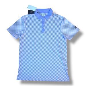 NWT Yatta Golf Standout Polo Shirt Purple & White Golf Performance Active Size S